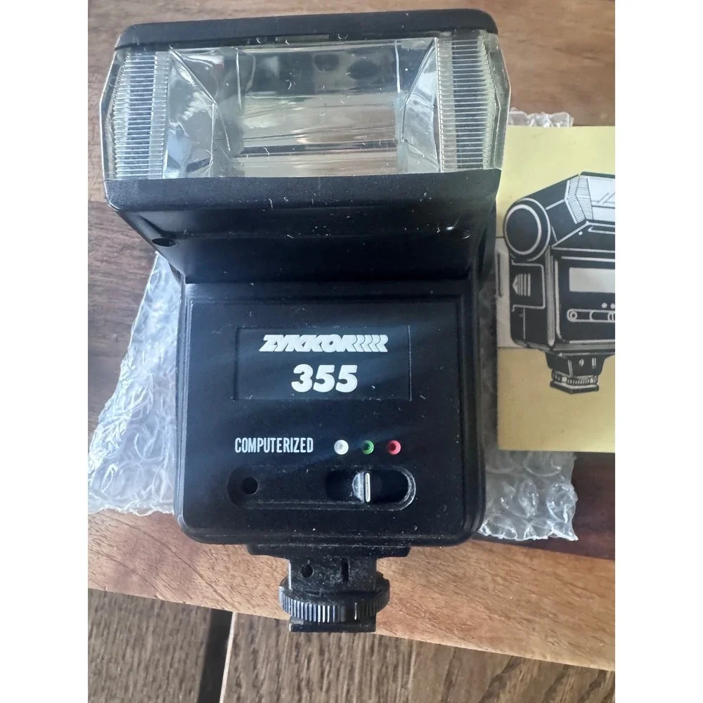 Vintage Zykorrr 355 Computerized Electronic Flash 35mm Camera Hot Shoe + Manual